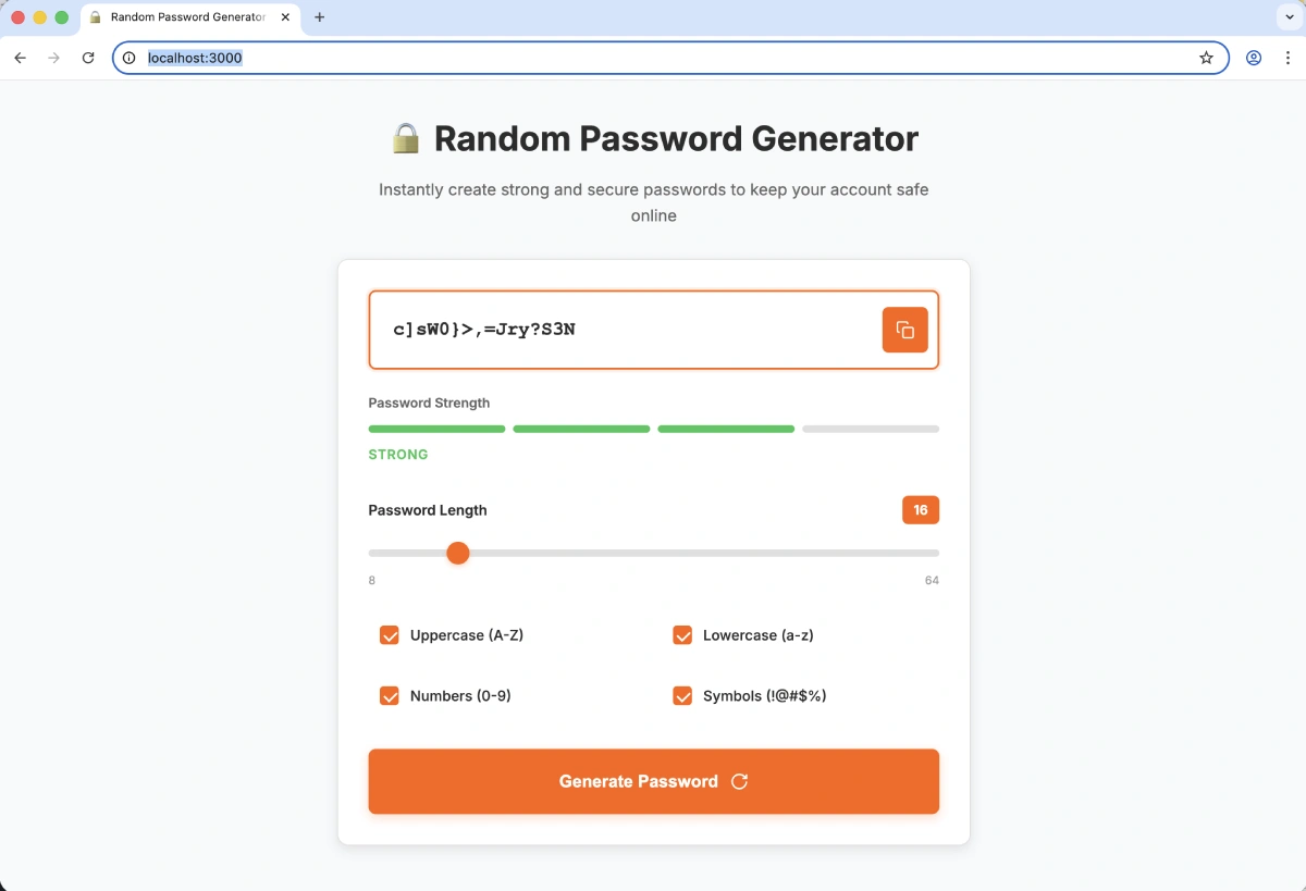 demo app generated by google antigravity
